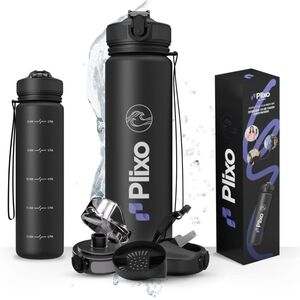 Plixo Tritan 32 Oz Water Bottle with 2 Lids